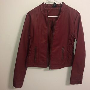 Dark Red Leather Jacket